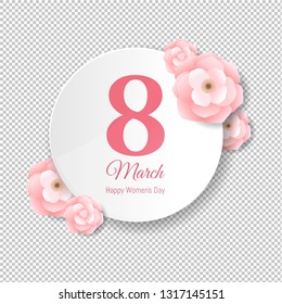 8 March Card With Gradient Mesh, Vector Illustration