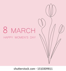 8 march card, vector illustration