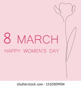 8 march card, vector illustration