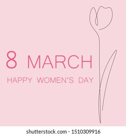 8 march card, vector illustration