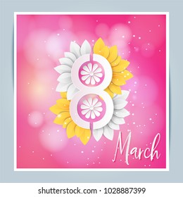 8 March Colorful Happy Women Day. Vector illustration.