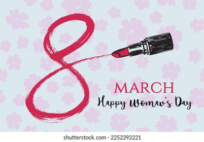 8 de marzo. Día de la Mujer. Estilo dibujado a mano. Ilustraciones vectoriales.	