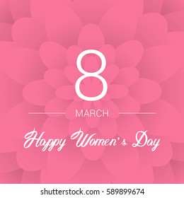 8 March. Floral Greeting card. International Happy Women's Day. Paperholiday background with space for text. Trendy Design Template. Vector illustration