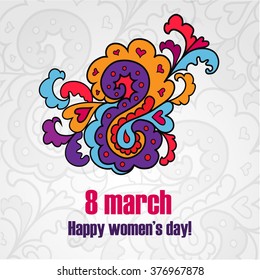 8 march. Greeting card