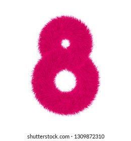 8 March. Greeting card. Happy Women's Day. Trendy Design Template. Vector illustration. EPS10. Colourful cartoon fluffy. 