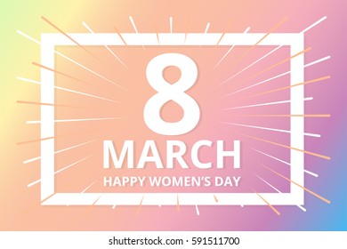8 March greeting card holiday trendy background