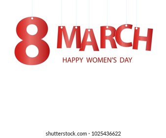 8 March greeting card template. International Women's day background or brochure. Vector illustration.