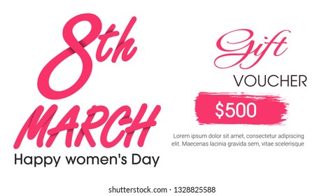 8 March greeting card template background. International Women's day brochure, poster, flyer or invitation. Vector illustration. - Vector