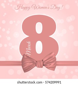 8 March greeting card template International Women's day background or brochure Vector illustration eps 10