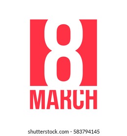 8 March greeting card. Template for International Women's Day for invitations, posters, cards, banners, flyers, data visualization, marketing, postcards etc
