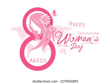 8 March Happy International Women's Day vector illustration