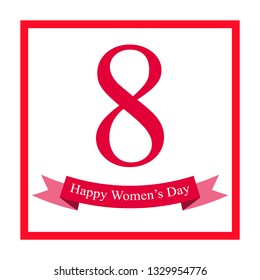 8 March, Happy International Women's Day, design template used for website, holiday card, flyer, abstract banner, vector illustration