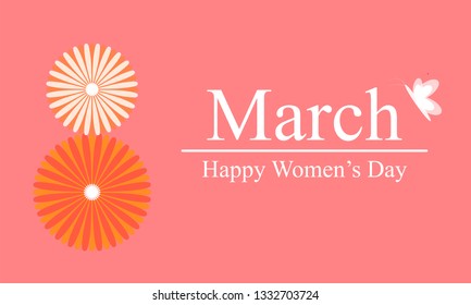 8 March, Happy International Women's Day, design template used for website, holiday card, flyer, abstract banner, vector illustration