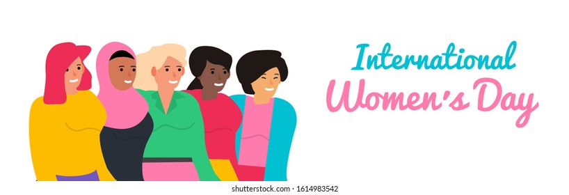 8 march happy international women's day vector illustration 