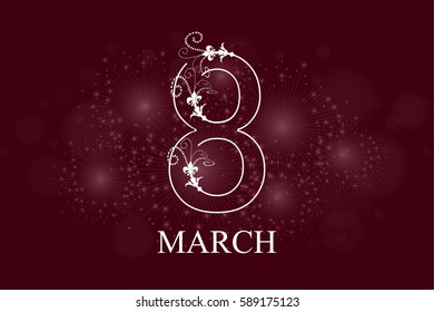 8 March. Happy Mother's Day. Happy Women's Day. Trendy Design Template. Vector illustration.