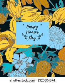 8 march, happy woman's day, greeting card background, wedding invitation, season sale banner