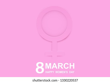 8 march. Happy Woman's Day background. paper art style .Vector.
