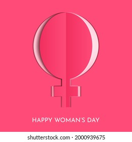 8 March Happy Woman's Day Greeting Mirror Of Venus Background. Vector Design Banner Party Invitation Web Poster Flyer Stylish Brochure, Greeting Card Template