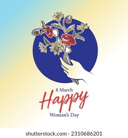 8 march Happy Woman's Day Vector illustration