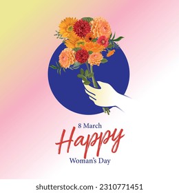 8 de marzo Feliz Día de la Mujer Vector ilustración