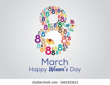 8 March Happy Woman's Day_ vector illustartion