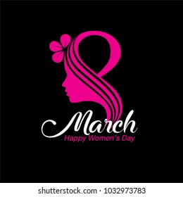 8 March. Happy Women's Day. Vector illustration