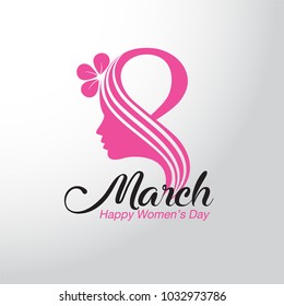 8 March. Happy Women's Day. Vector illustration
