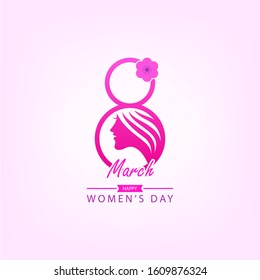 8 March. Happy women's day design background. Vector illustration