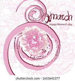 8 March happy women's day. Inscriptions. Greeting card. Eps10 vector illustration.