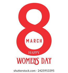 8 March. Happy Women's Day. Floral figure of eight. Mother`s day greeting card. Spring blossom illustration on white background. Seasonal holiday. Vector graphic. Flat design for card, postcard,poster