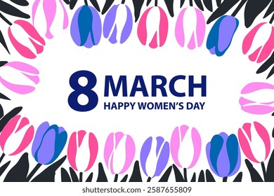 8 March - Happy Women's Day Tulip Frame