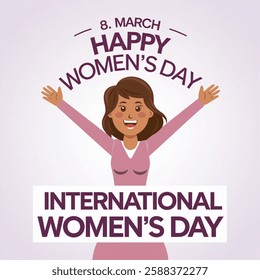 8 march happy women's day. campaign theme for international women's day on white background. Vector illustration  