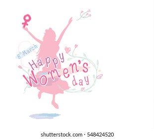 8 march happy womens day design on white background