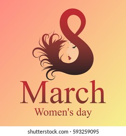 8 March. Happy Women's Day. Trendy Design Template. Vector illustration. holiday background.