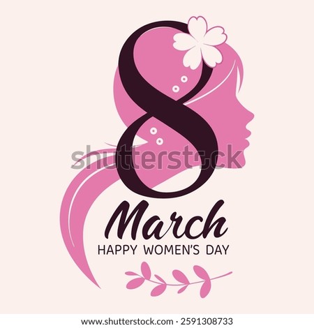 8 March Happy Women's Day Celebration with Stylish Feminine Design