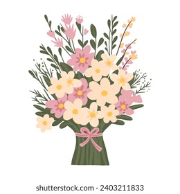 8 march Happy. Women's Day.8 march lettering. Vector happy womens day 8 march ribbon flowers. Vector illustration bouquets of flowers. Design template.
