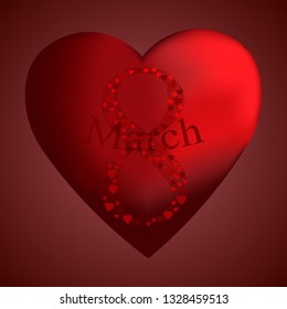 8 March heart. Vector eps10.