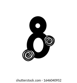 8 march icon black vector illustration