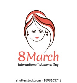 8 march illustration of Happy Women's Day greetings background. Vector template with women for card, poster, flyer and other users . vector illustration eps10 graphic
