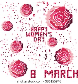 8 march illustration. Women's day card illustration.