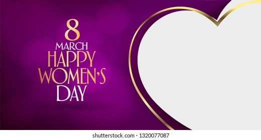 8 March. International Happy Women's Day Celebration. Billboard, Poster, Social Media, Story, Wishes Card, Greeting Card, Trendy Design Template. 