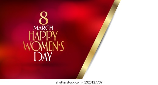 8 March. International Happy Women's Day Celebration. Billboard, Poster, Social Media, Greeting Card template.