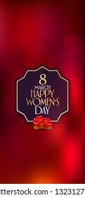 8 March. International Happy Women's Day Celebration. Billboard, Poster, Social Media, Greeting Card template.