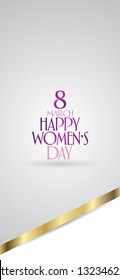 8 March. International Happy Women's Day Celebration. Billboard, Poster, Social Media, Greeting Card template.