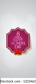 8 March. International Happy Women's Day Celebration. Billboard, Poster, Social Media, Greeting Card template.