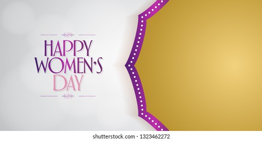 8 March. International Happy Women's Day Celebration. Billboard, Poster, Social Media, Greeting Card template.