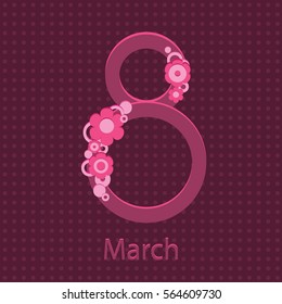 8 March. International Happy Women's Day.  Trendy Design Template. Vector illustration