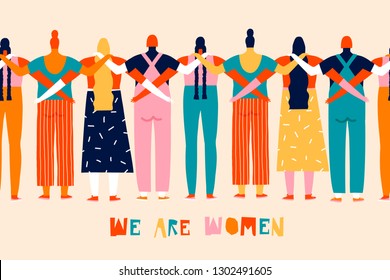 8 of march international women day greeting card. Feminism and women rights concept illustration for poster.