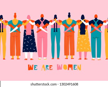 8 of march international women day greeting card. Feminism and women rights concept illustration for poster.