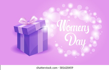 8 March International Women Day Greeting Card Flat Vector Illustration